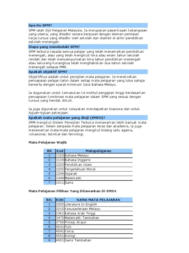 Kelayakan spm sebagai syarat lantikan dalam perkhidmatan awam. Apa Itu Spm Pdf