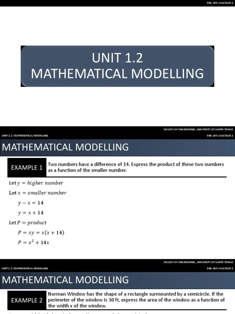 Unit 1.2 - Mathematical Modelling | PDF | Area | Mathematical Objects