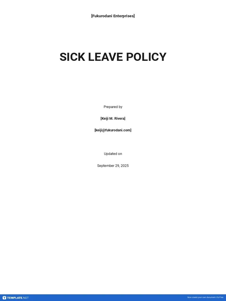 Sick Leave Policy Template | PDF | Employment | Sick Leave