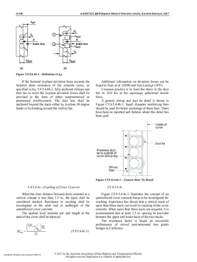 AASHTO LRFD Bridge Design Specifications 8th Ed. 2017-501-600 | PDF