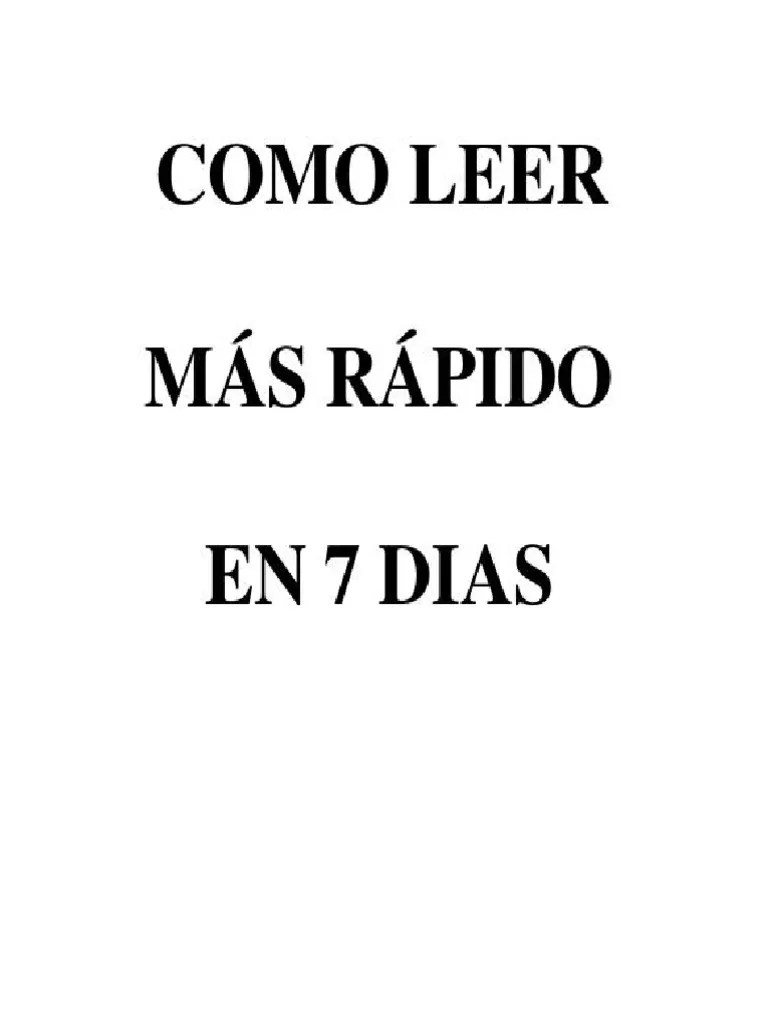 Como Leer Mas Rapido En 7 Dias - William S. Schaill - Z Lib - Org | PDF | Lectura Veloz | Mente