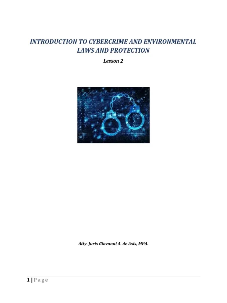 Lesson 1 Intro To Cybercrime | PDF | Cybercrime | Computer Data Storage