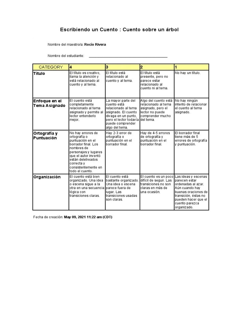 Escribiendo Un Cuento | PDF