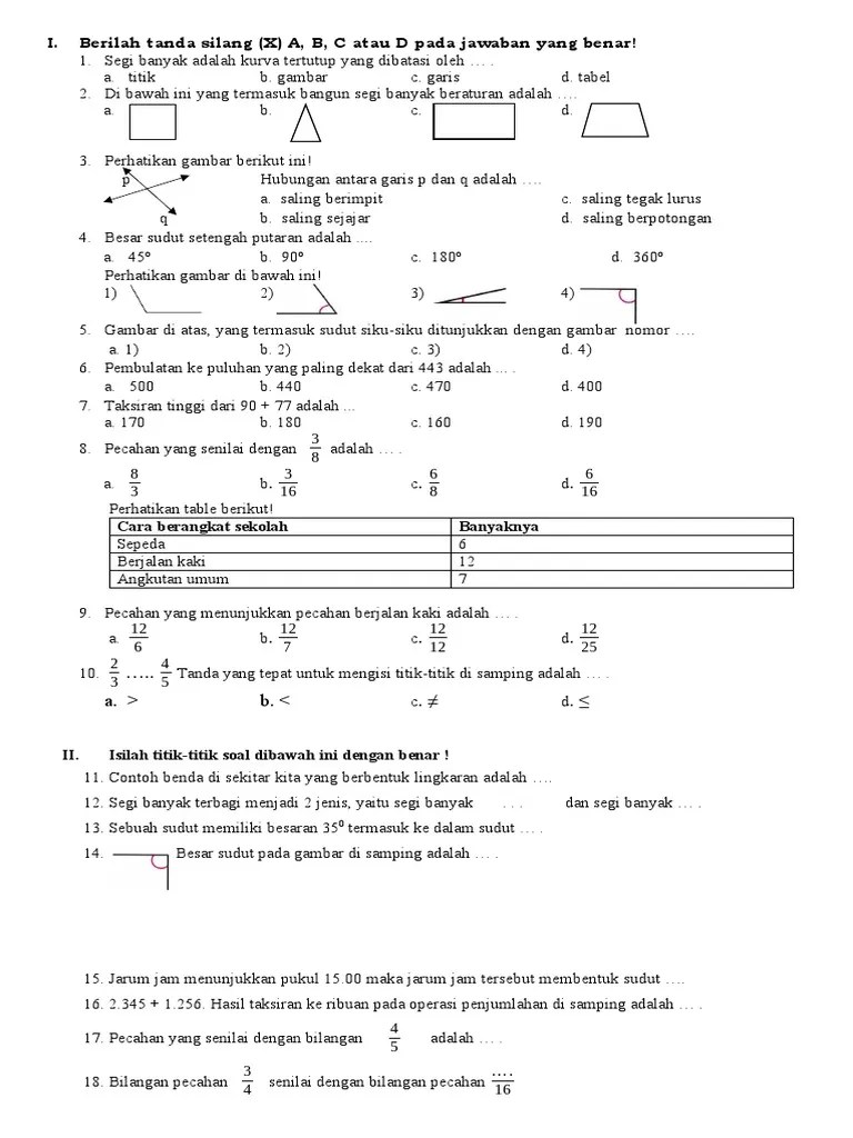 Soal Kelas 4 Matematika | PDF