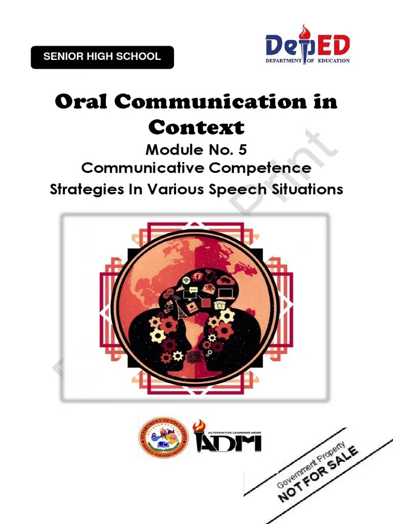OralCom - Q2 - Mod5 - Coommunicativecompetencestrategiesinvariousspeech ...