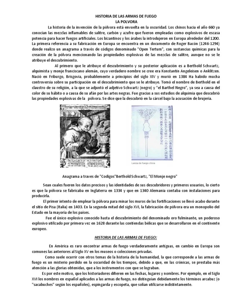Historia De Las Armas - Tecnico Policial 2° Año | PDF | Pólvora | Revólver