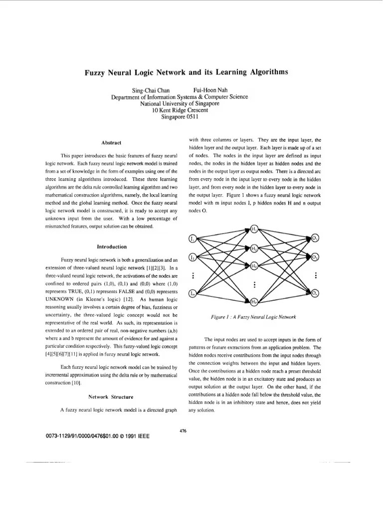 Fuzzy Neural Logic Network And Its Learning Algorithms | PDF | Fuzzy ...