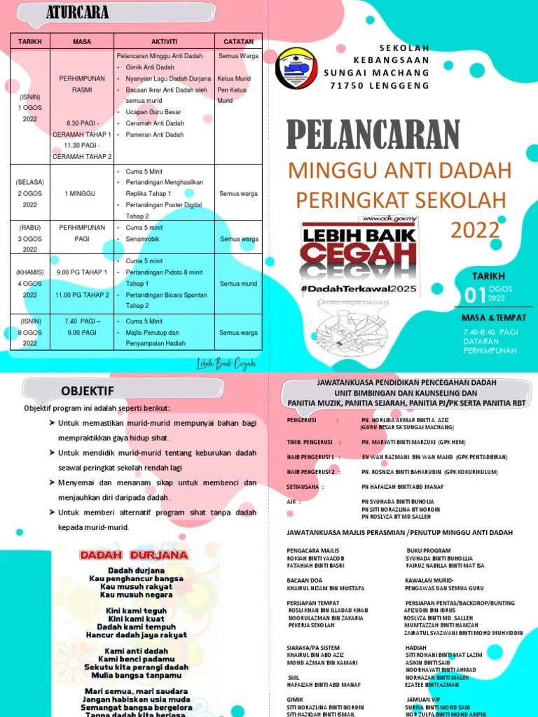 Buku Program Minggu Anti Dadah 2022 | PDF