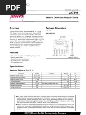La7840 integrated circuit (ic) details; La 7840 Power Supply Voltage