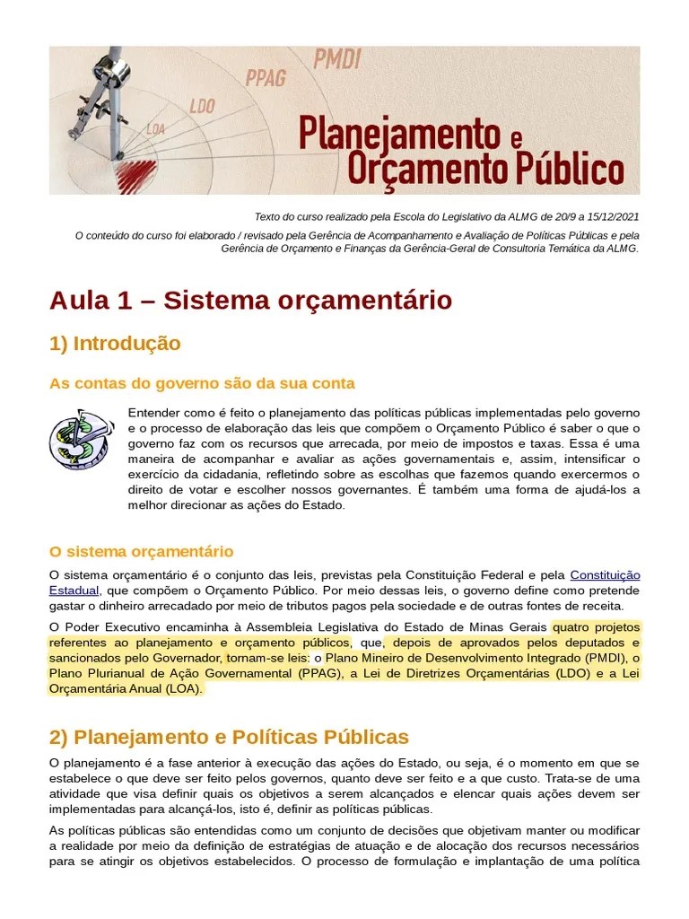 Curso-Planejamento E Orçamento Público | PDF | Orçamento Governamental ...