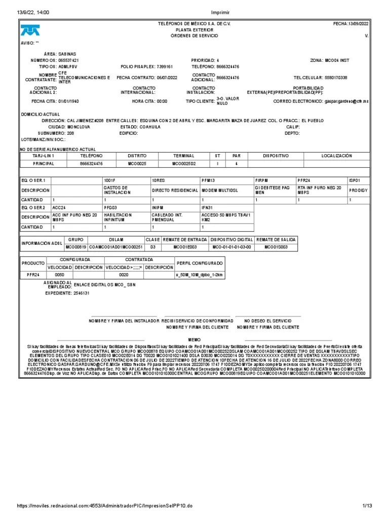 Cfe Monclova - Cobre | PDF | Línea De Abonado Digital | Arquitectura De Internet