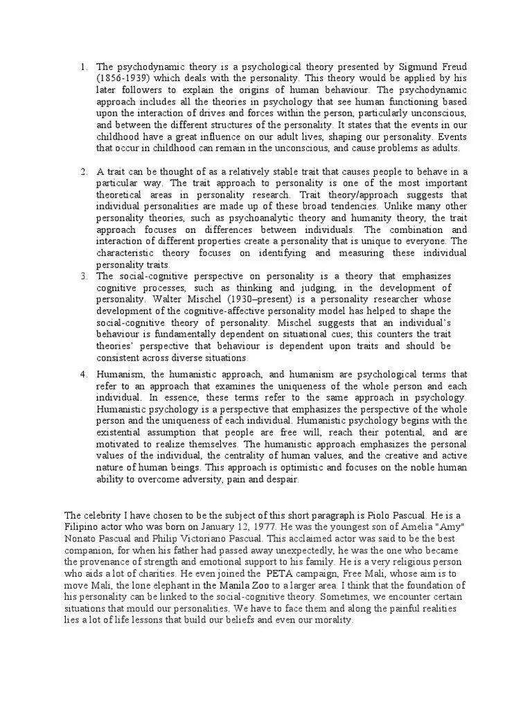 Personality Theories | PDF | Personality Psychology | Metaphysics