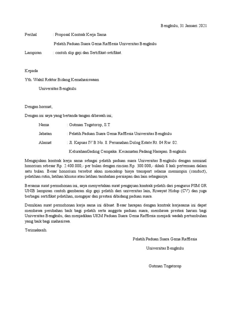 Surat Permohonan Fee | PDF