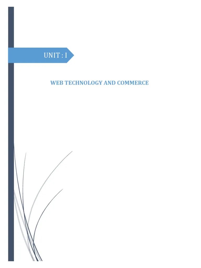 Web Technology & E-Commerce - Unit | PDF | Ip Address | Internet ...