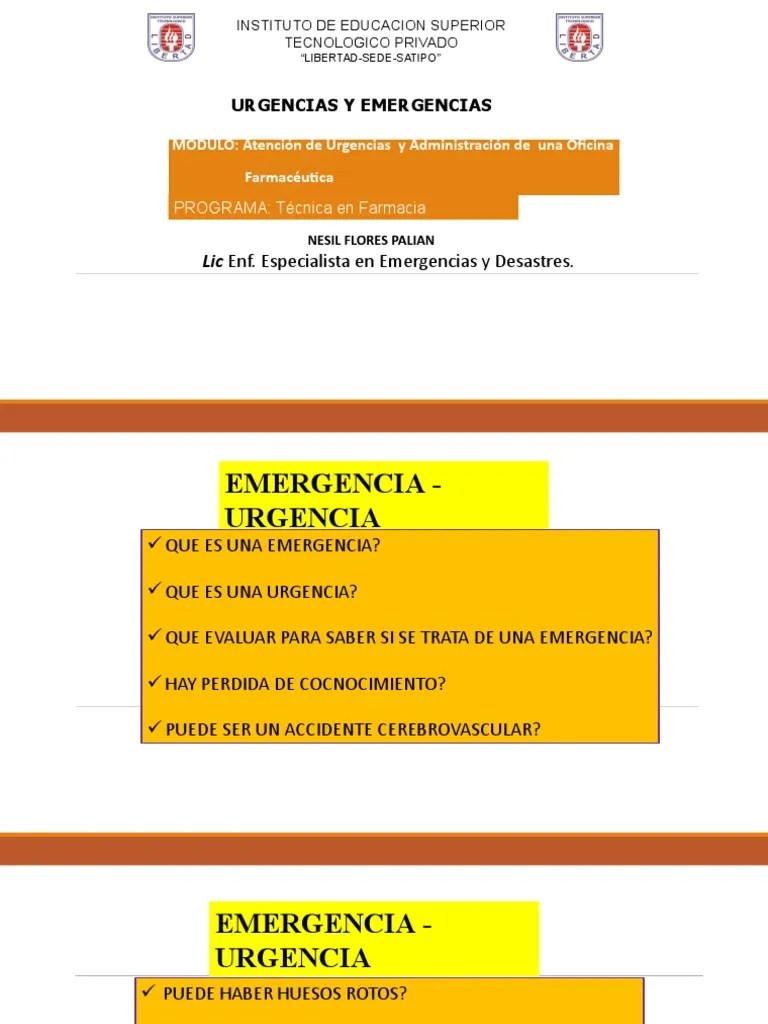 Emergencia Y Urgencia | PDF | Herida | Ciencias De La Salud