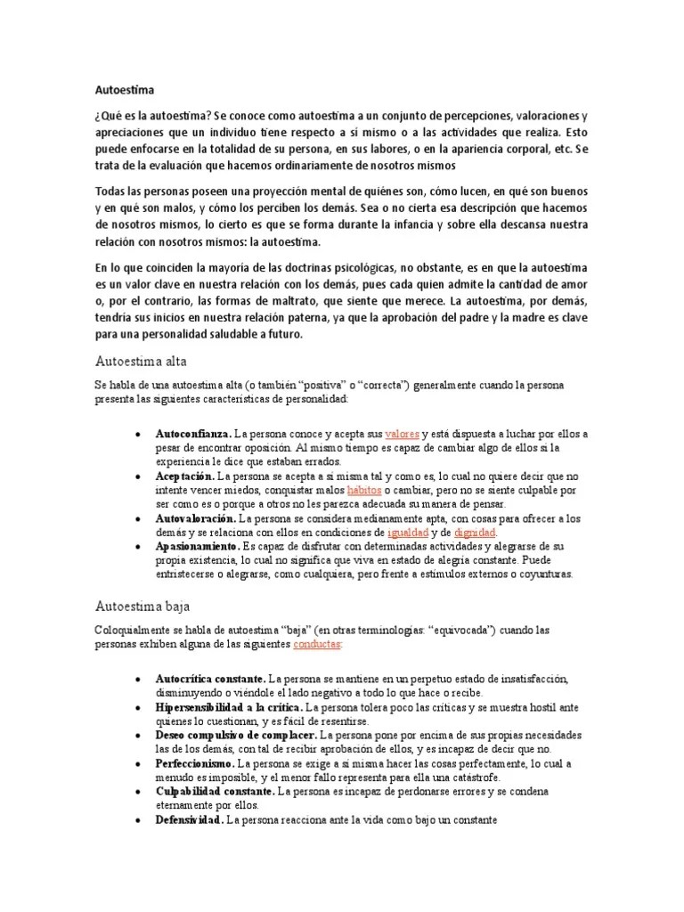 Autoestima | Descargar Gratis PDF | Autoestima | Cognición