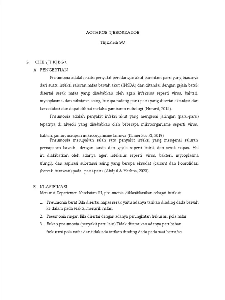 PDF LP Pneumonia | PDF | Pengembangan Diri | Kesehatan Holistik