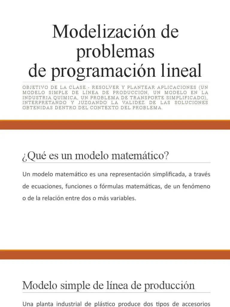 Modelización De Problemas De Programación Lineal | PDF