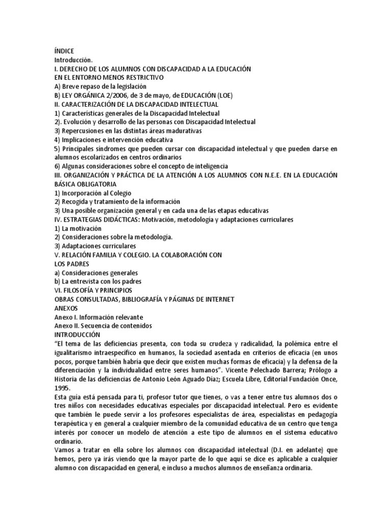 Alumnos Con Discapacidad Intelectual | PDF | Educación Especial | Discapacidad Intelectual