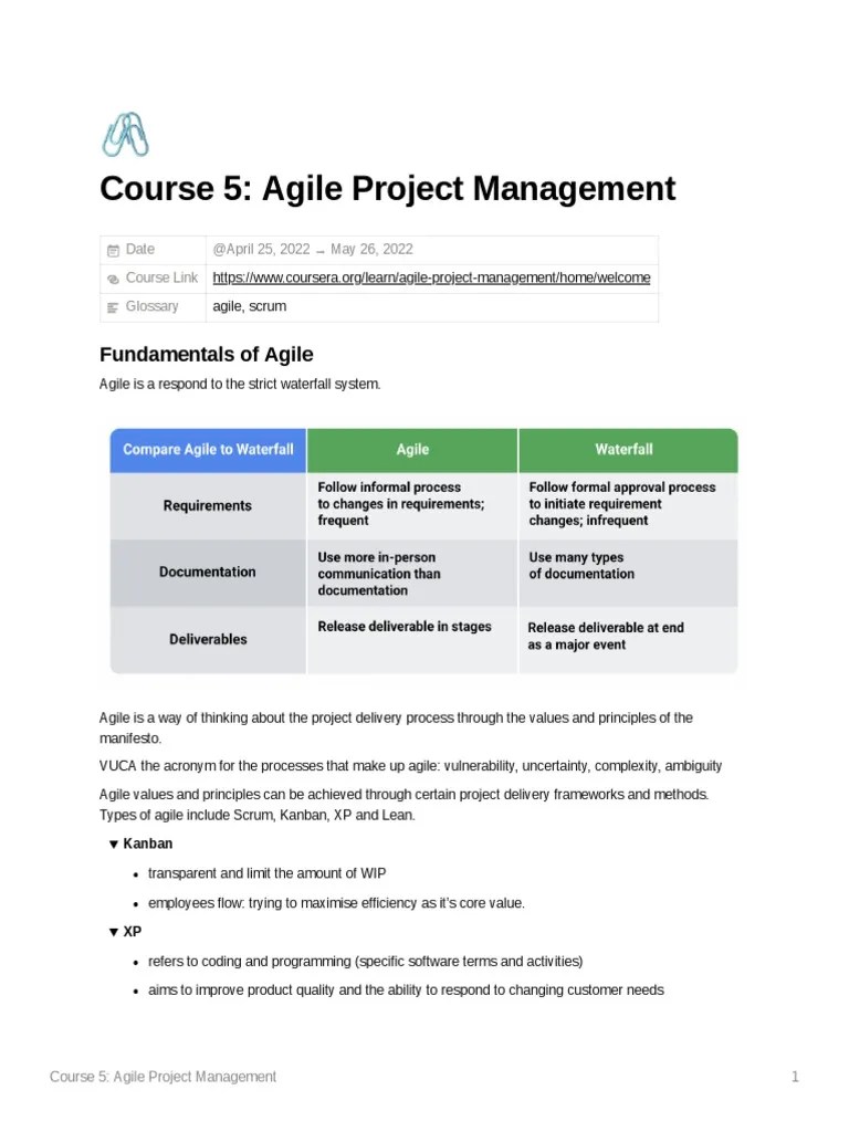 Course 5 Agile Project Management | Download Free PDF | Scrum (Software ...