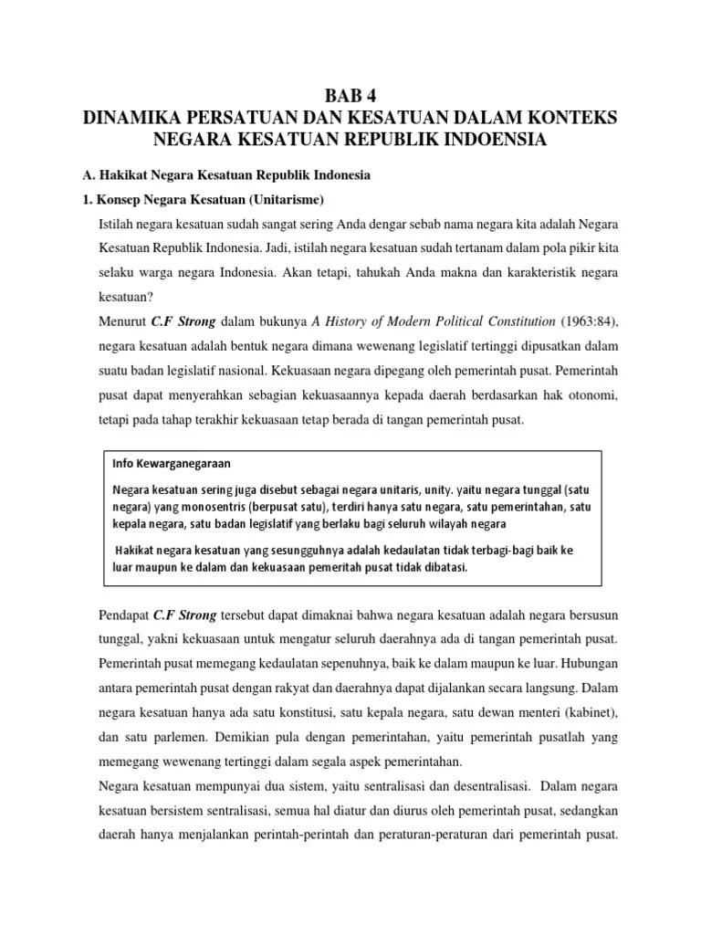 BAB 4 Dinamika Persatuan Dan Kesatuan DLM Konteks NKRI | PDF