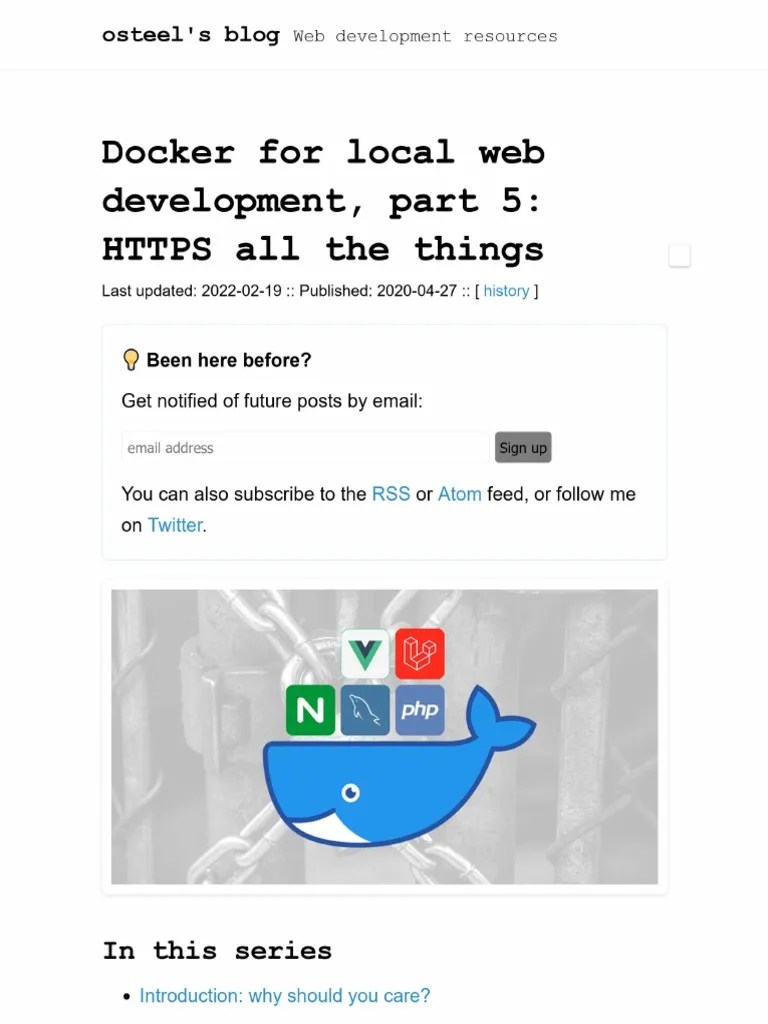 Docker For Local Web Development, Part 5 - HTTPS All The Things | PDF | Public Key Certificate ...