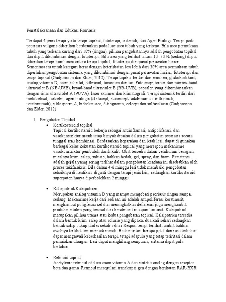Penatalaksanaan Dan Edukasi Psoriasis | PDF