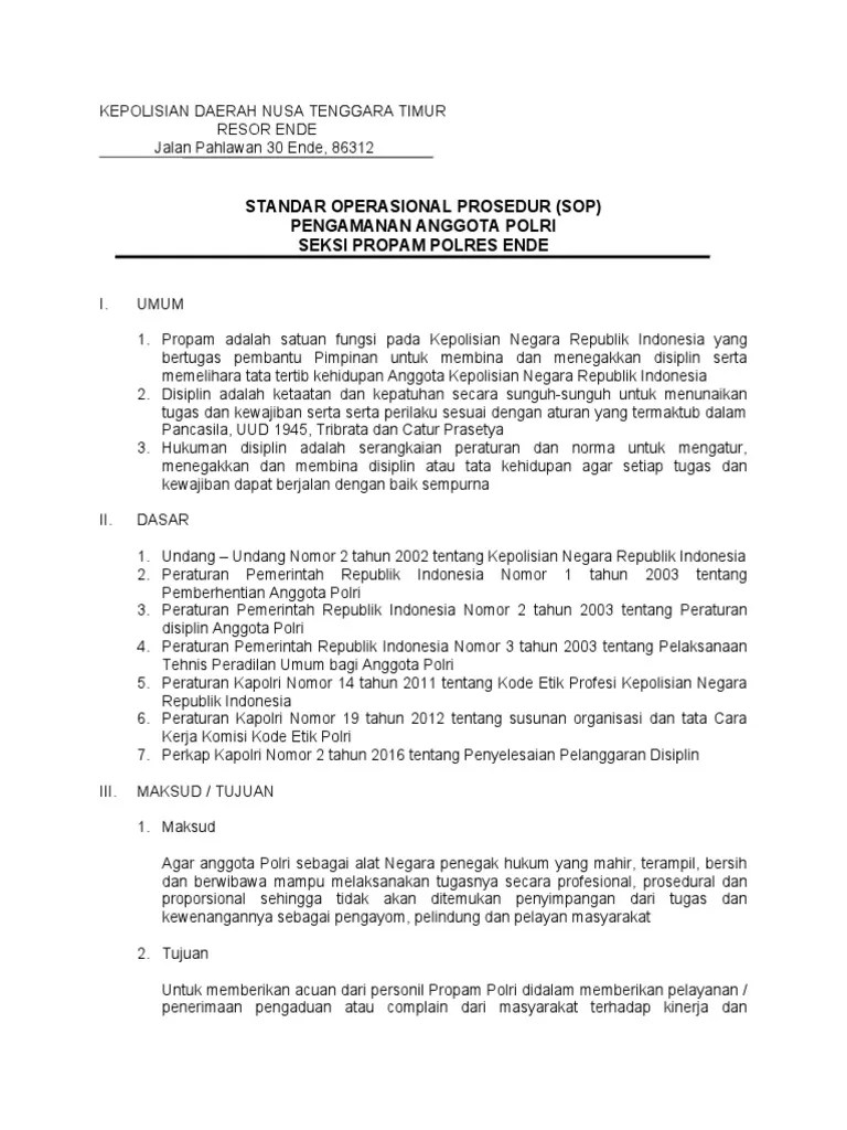 Sop Pengamanan | PDF