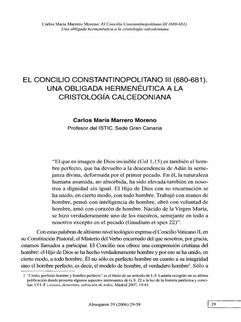 El Concilio Constantinopolitano Iii (680-681) - Una Obligada ...