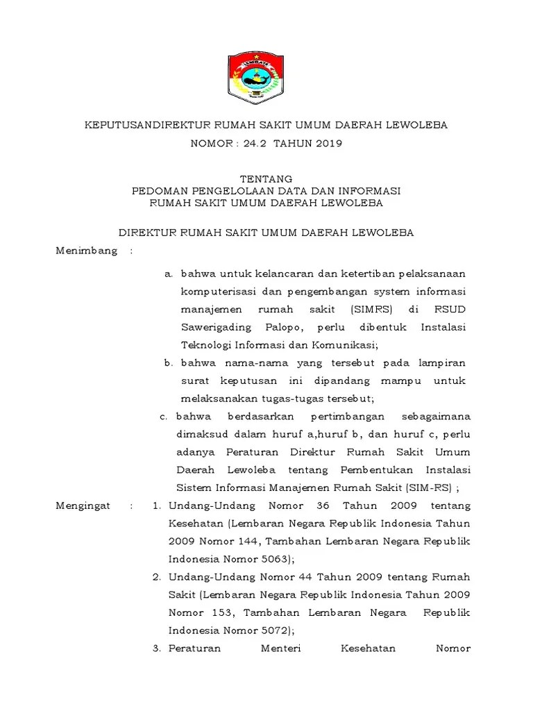 SK Pengelola Data Dan Informasi Baru | PDF