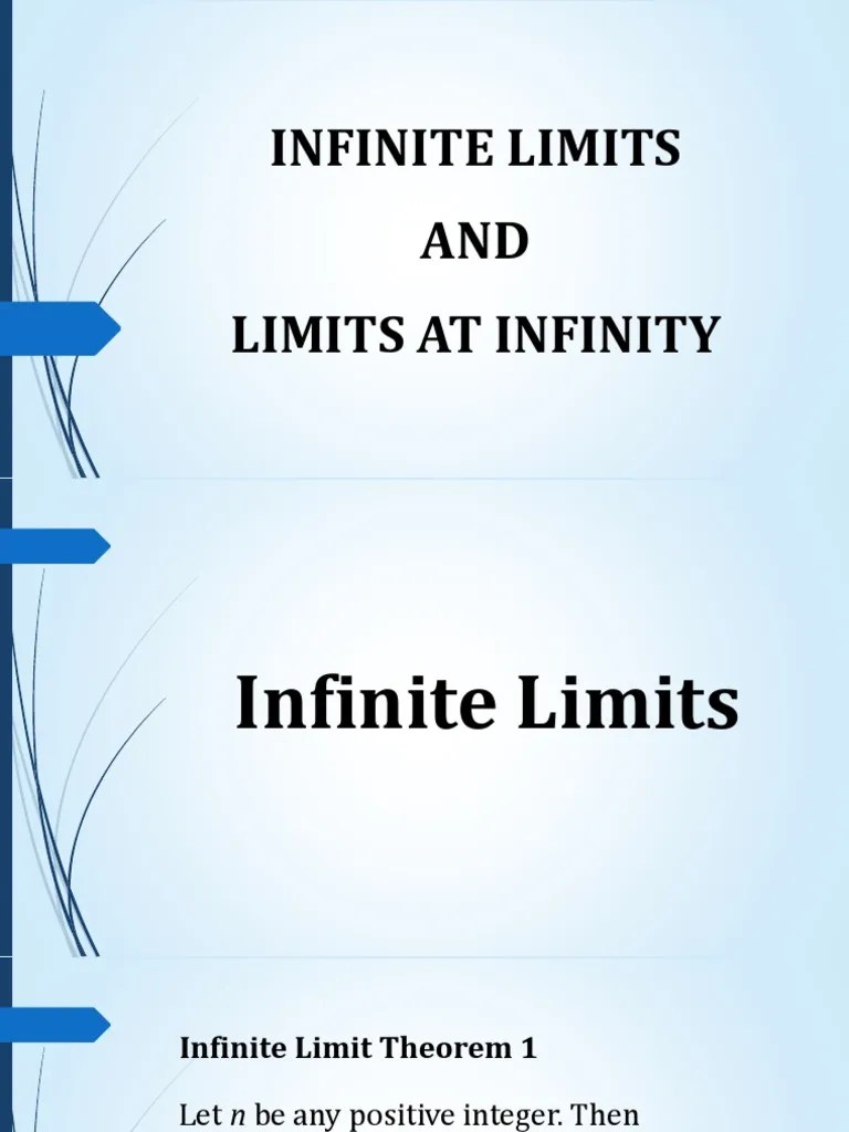 Infinite Limits And Limits At Infinity | PDF | Infinity | Numbers