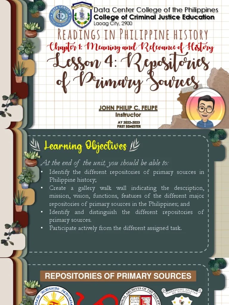 Lesson 4 Repositories Of Primary Sources | PDF | Libraries