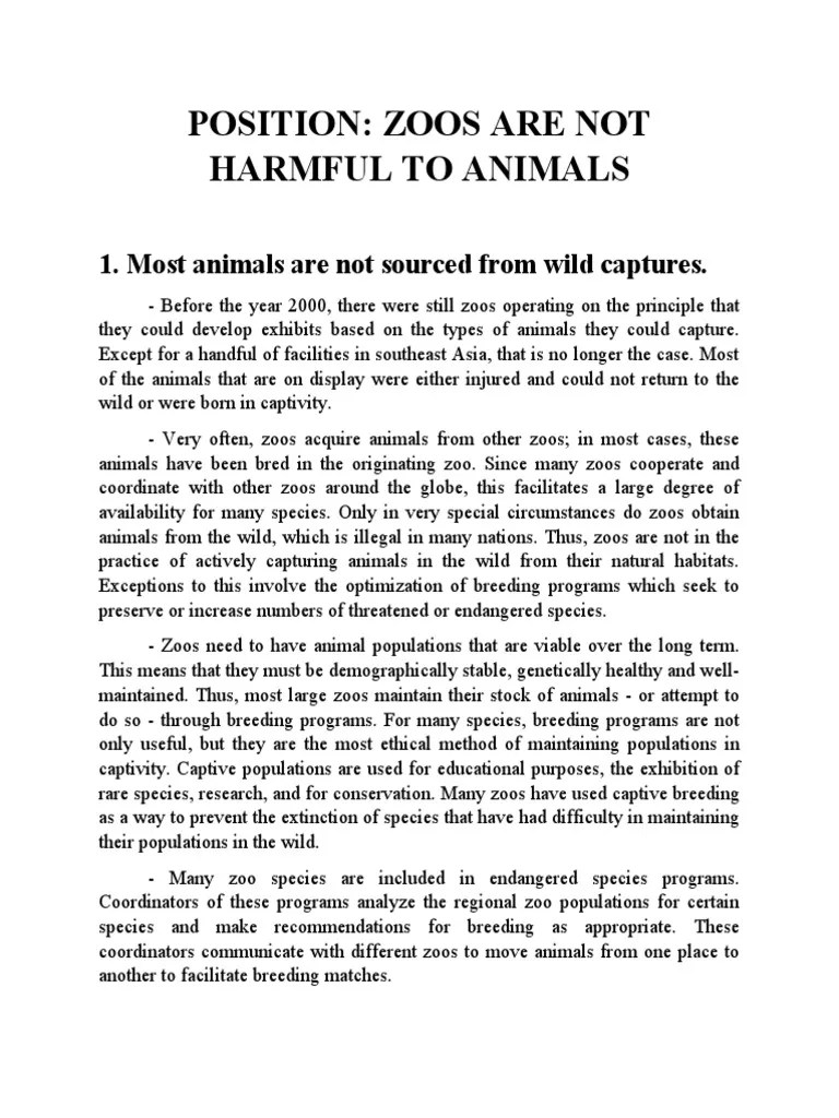 Benefits Of Zoos | PDF | Zoo | Conservation Biology