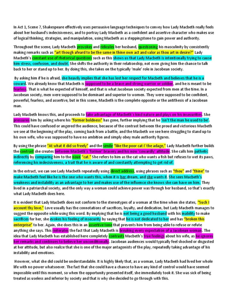 Macbeth Analysis Year 8 | Download Grátis PDF | Macbeth