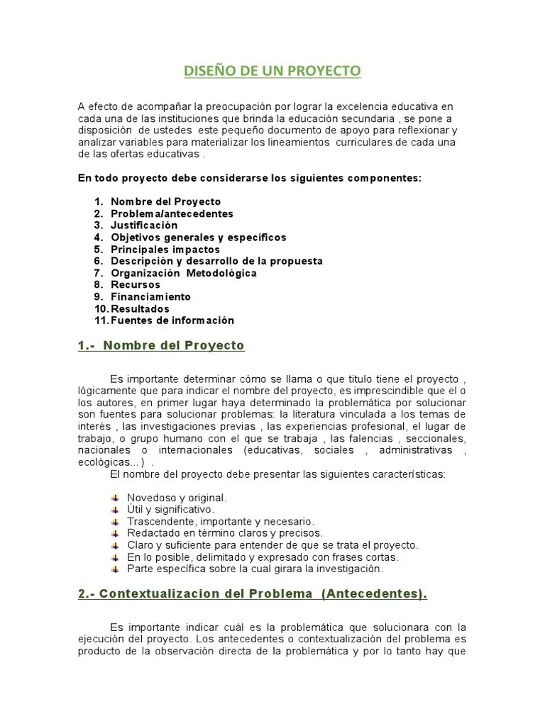 Diseño De Un Proyecto | PDF | Método De Enseñanza | Diseño