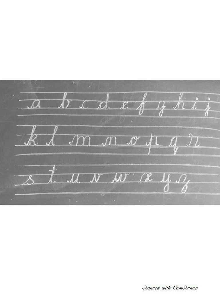 Cursive alphabet letters