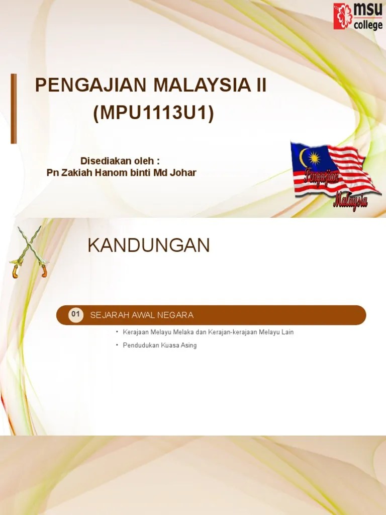 Mpu1113u1 Bab 1 Sejarah Awal Negara | PDF