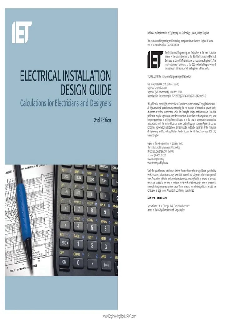 Electrical Installation Design Guide Calculations For Electricians And ...