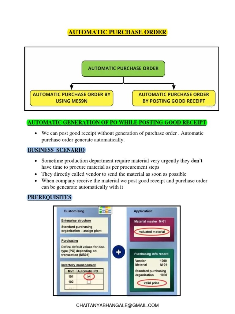 Automatic purchase order