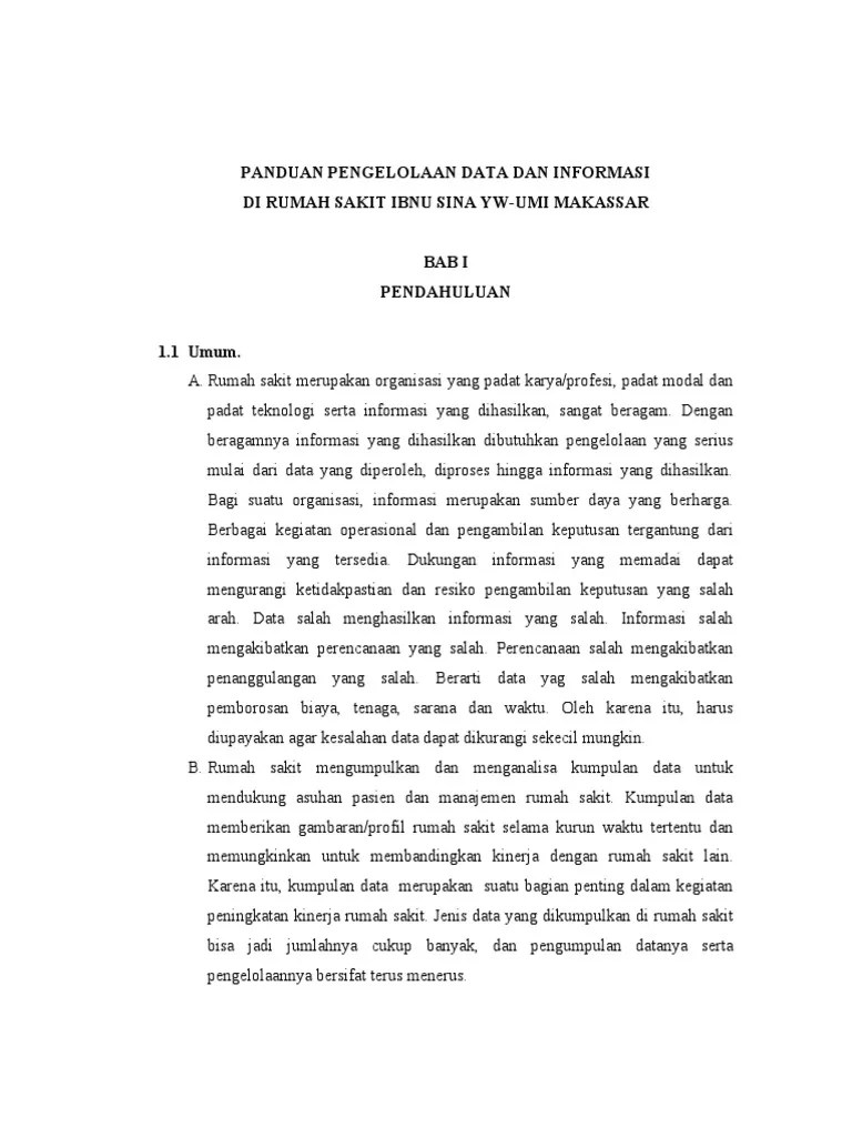 Panduan Pengelolaan Data Dan Informasi | PDF