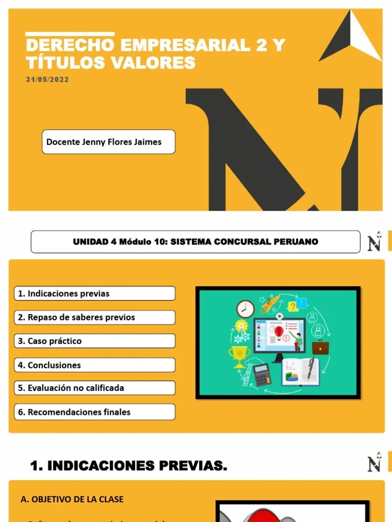 Semana 11 Unidad 4 Módulo 10 SISTEMA CONCURSAL Parte 1 | PDF | Bancarrota