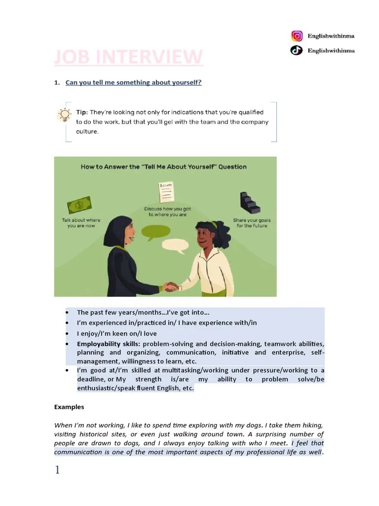 Job Interview | PDF | Experience | Goal