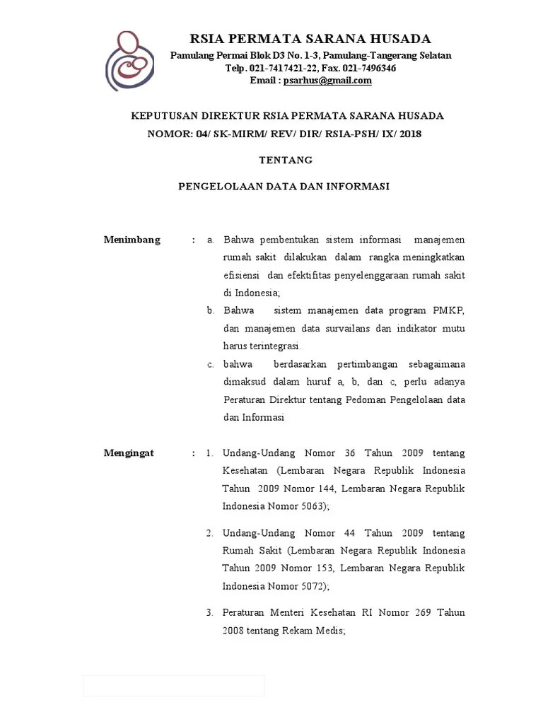 SK Pengelolaan Data Dan Informasi 04 | PDF
