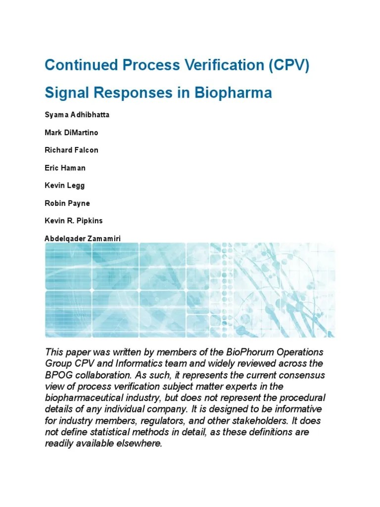 Continued Process Verification | PDF | Quality Management System | Evaluation