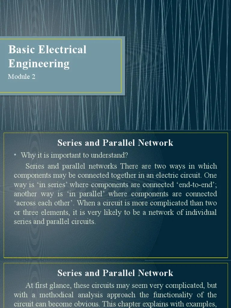 BEE-Module-2 Series And Parallel Networks | PDF | Corrosion | Series ...