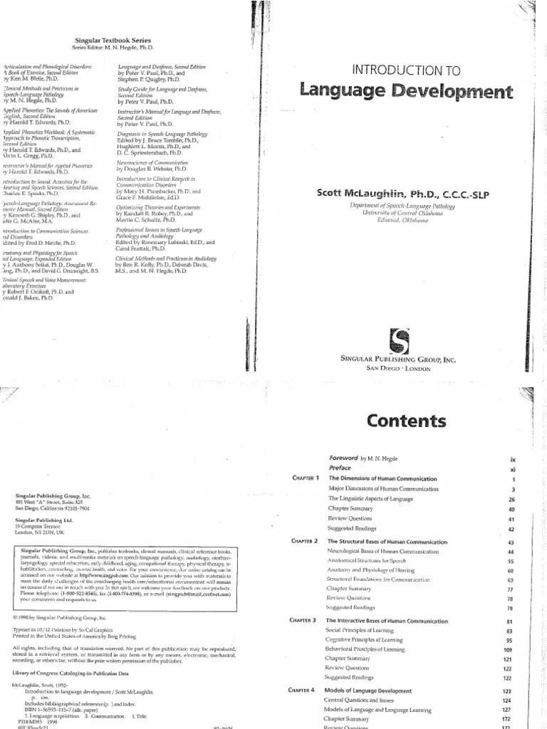 Introduction To Language Development BASLP 1st Year | PDF