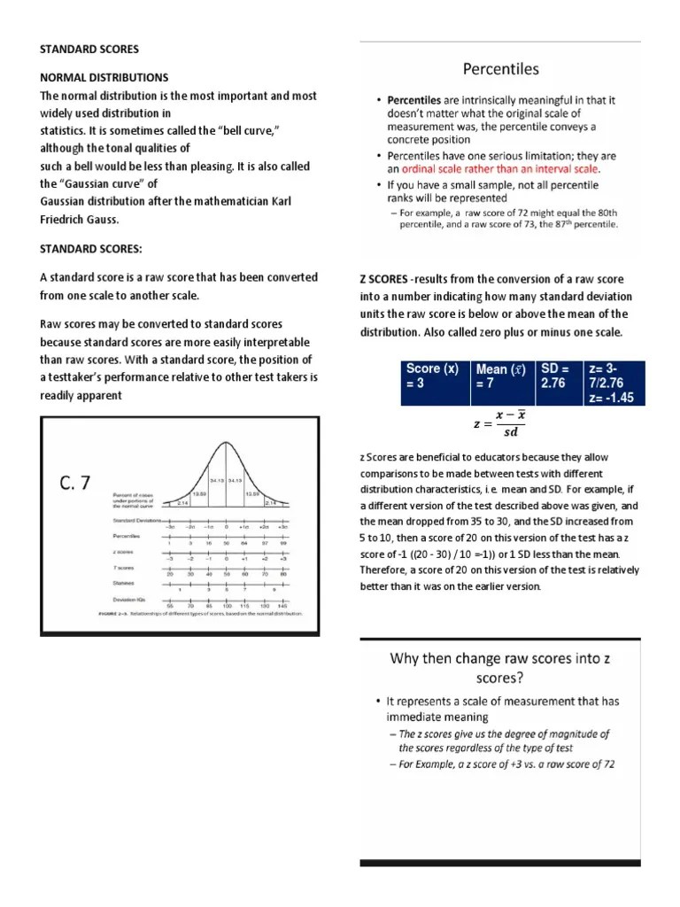 Standard Scores | PDF | Standard Score | Normal Distribution