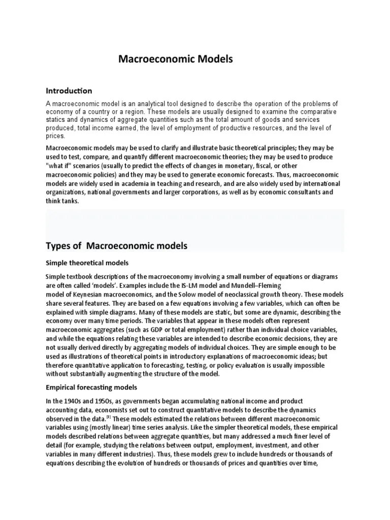Macroeconomic Models | PDF | Macroeconomics | Phillips Curve