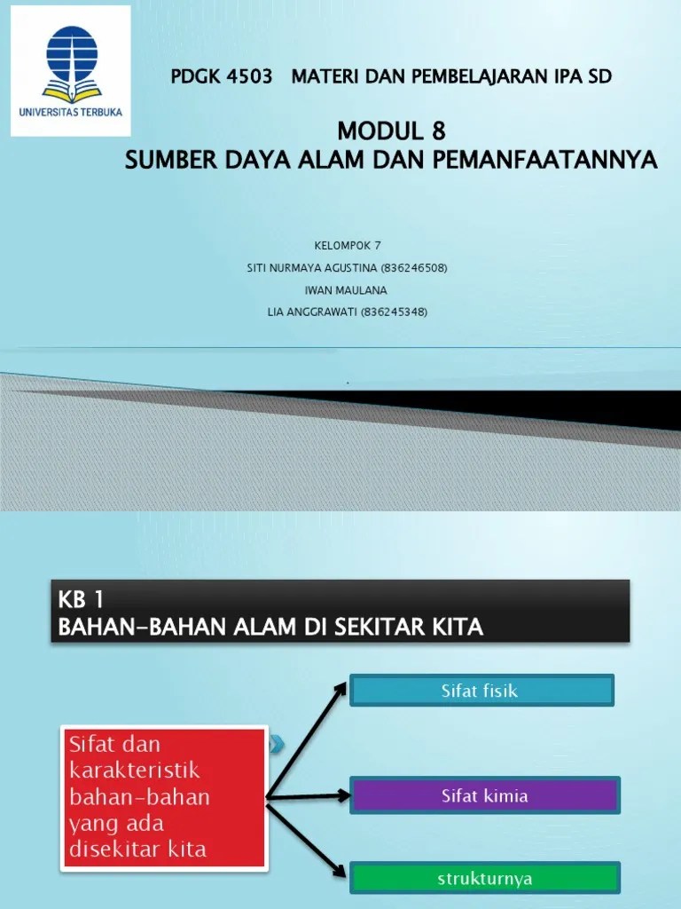 Pdgk 4503 Modul 8 Materi Dan Pembelajaran Ipa Sd Pdf