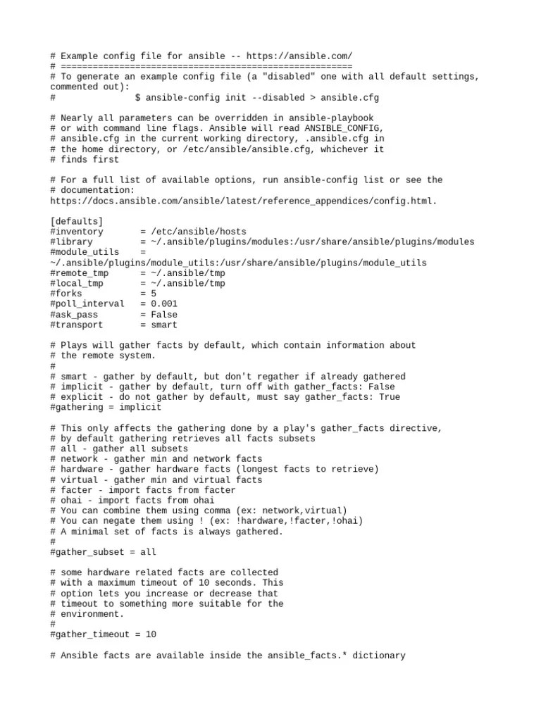 Ansible Config File | PDF | Command Line Interface | System Software